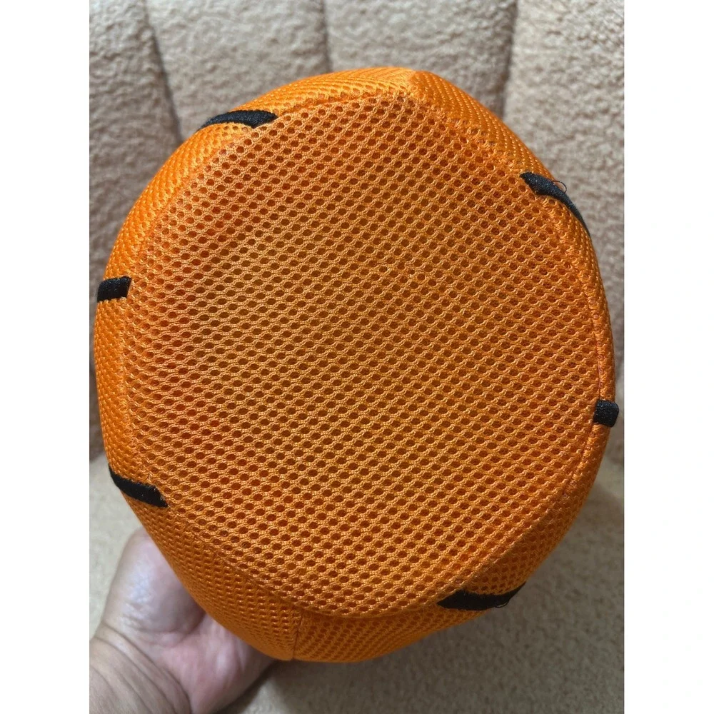 Basketball Plush Easter Basket Trick or Treat Bucket Orange Mesh Sports Theme